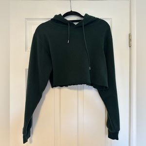 Green cropped hoodie. Barely worn and in good condition